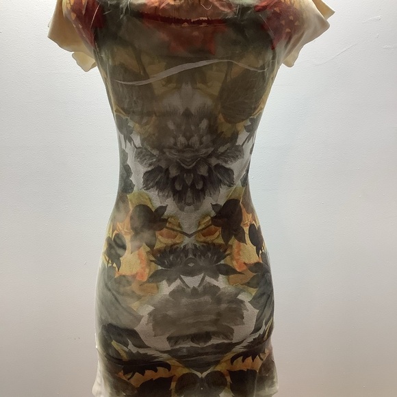 Alchemic Size Small Long Shirt/Mini Dress with Floral Sublimation Print. - Picture 6 of 7